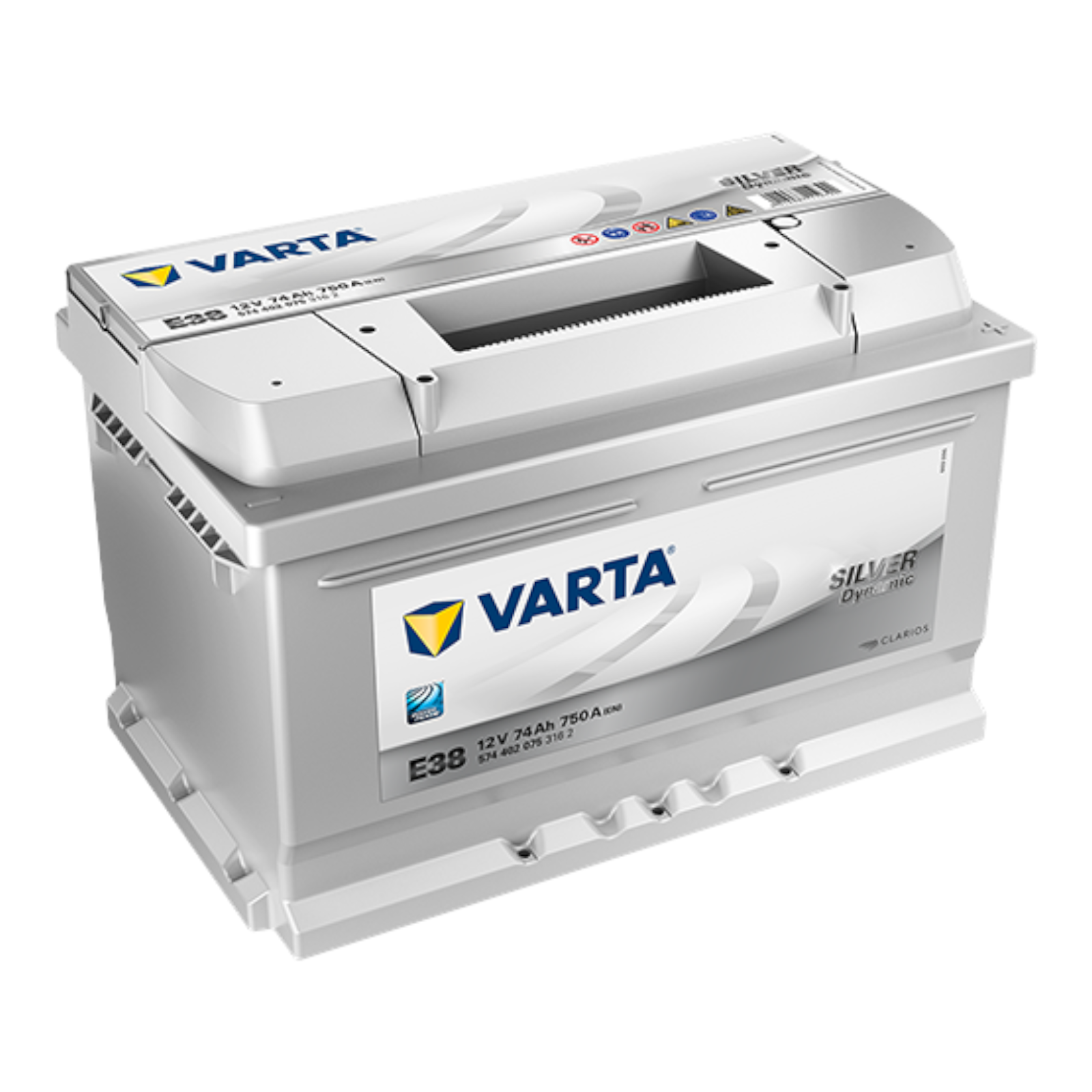 BATTERIA VARTA SILVER DYNAMIC E38 74Ah 750A